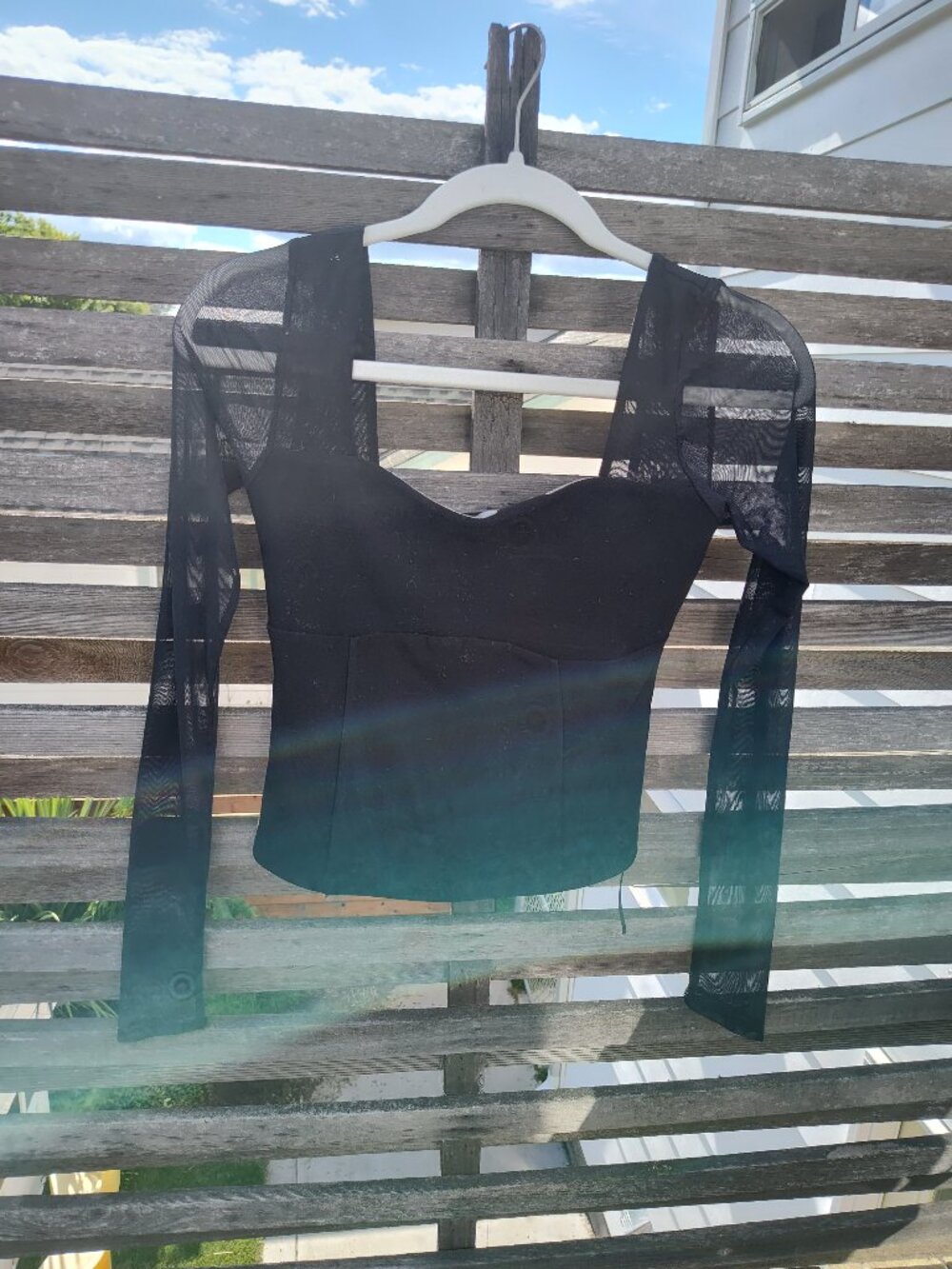 Abercrombie small sheer sleeves top